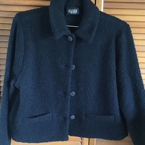 This is my FINAL PRICE ‼️‼️‼️‼️Eileen Fisher black boucle wool lge cute